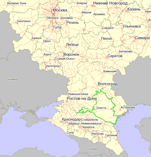 Карта Калмыкии